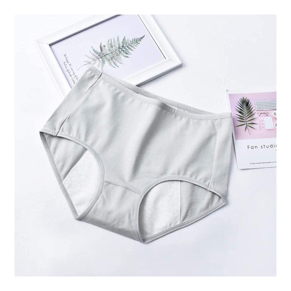 Premium-Komfort 4er Set Damen Panties & Hipsters in Grau XL | Auslaufsicher Physiologisch Dehnbar | Baumwoll-Slips für Übergrößen | Leicht zu reinigende Dessous & Nachthose