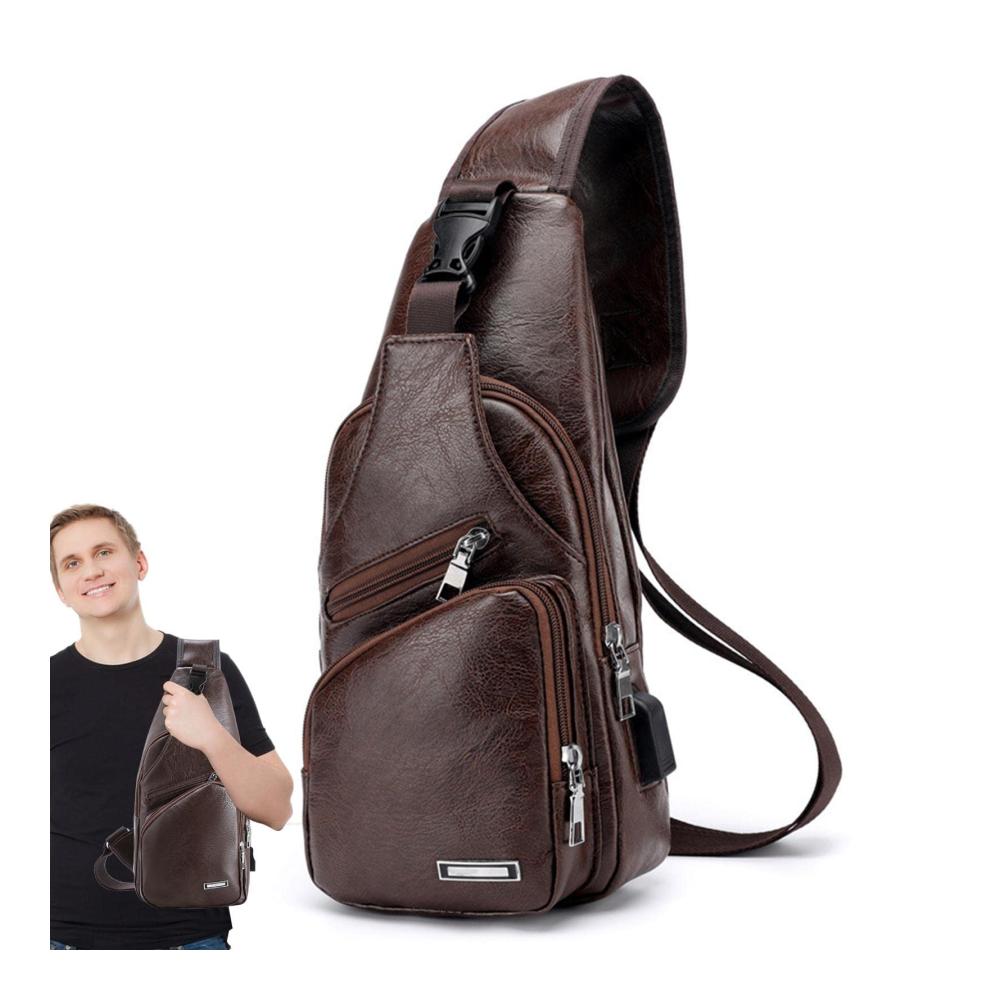 Trendige PU-Ledertasche für Herren Cross-Body Schultertasche mit Stil – Praktischer Schulterrucksack für den urbanen Lifestyle – Jetzt entdecken und stilvoll unterwegs sein