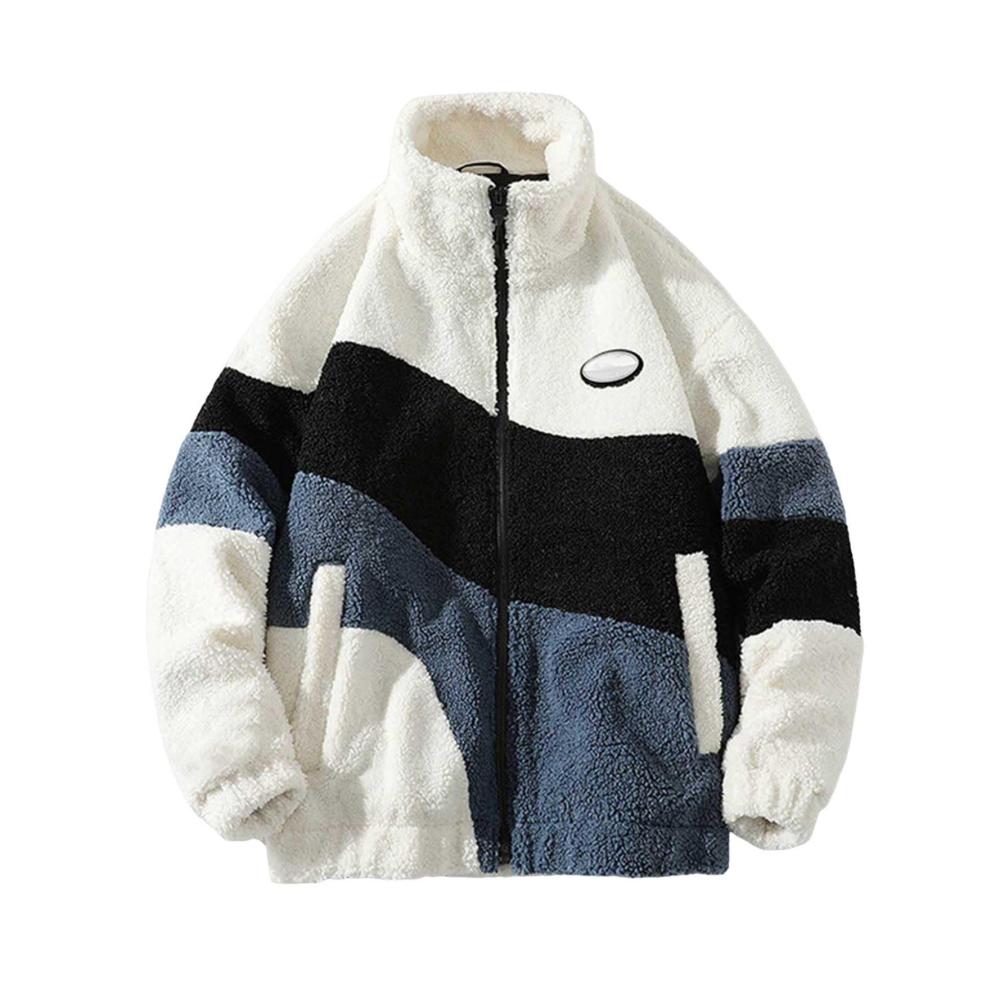 Gemütliche Patchwork Fleecejacke Stilvoll Warm und Unisex | Perfekt für Herren & Damen | Stüssy Sherpa Design für ein Ästhetisches Winteroutfit | Y2K Teddyfleece Style