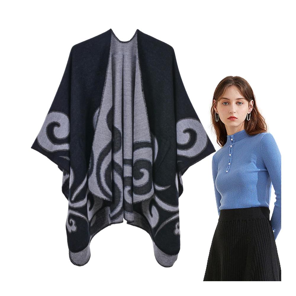 Luxuriöse Umschlagtücher Damen Poncho für Winterstil - Eleganter Wickelschal für Date-Nächte Büro und Reisen - Perfekte Ergänzung zu Ihrem Outfit