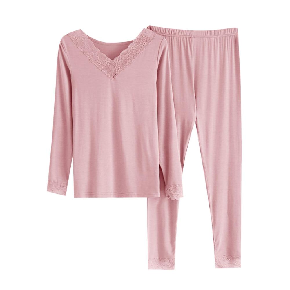 Entdecken Sie stilvolle Sets für den Herbst Damen Thermounterwäsche Set - Body & Bottoming Shirt in Pink XL! Perfekte Kombination für Wärme und Stil