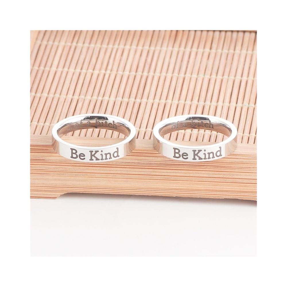 Personalisiertes Edelstahl-Bandring-Armband für Schwestern Motivations-Schmuck für Freunde. Sei einzigartig mit unserem Be Kind Of A Bitch-Ring