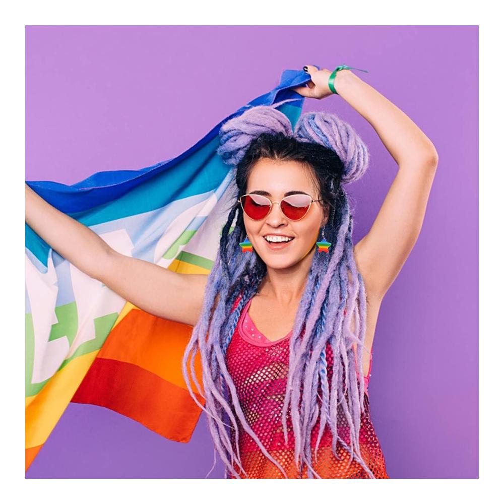 6 Paare LGBTQ Regenbogen Ohrringe Set für Damen - Stolz Ohrstecker Zubehör für LGBT Community - Bunte Homosexuell Stolz Schmuckkollektion - Ideal für Pride Events und täglichen Gebrauch