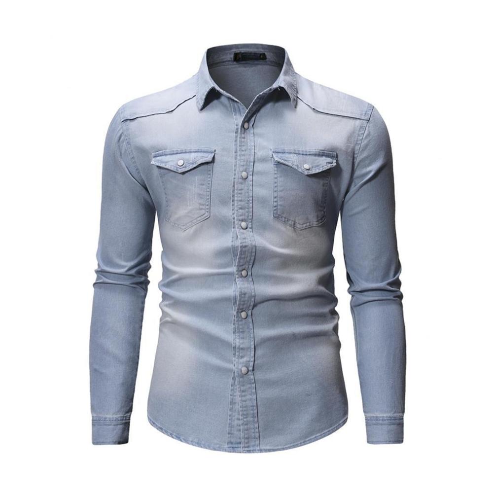 Entdecke den Stil Herren Hemd mit Farbverlauf und Revers Slim Fit für den perfekten Look. Einzigartiges lässig gewaschenes Langarmhemd. Jetzt erhältlich