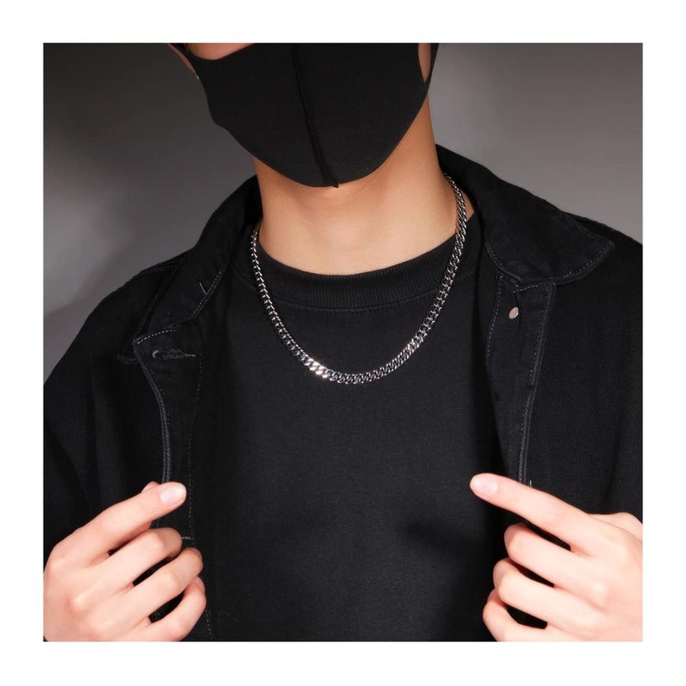 Entdecke den angesagten Stil Unisex Hip-Hop-Kette aus Edelstahl mit Federschnalle und glatter kubanischer Kette - Ultimativer Punk-Rock-Schmuck für Damen und Herren 10mm-24