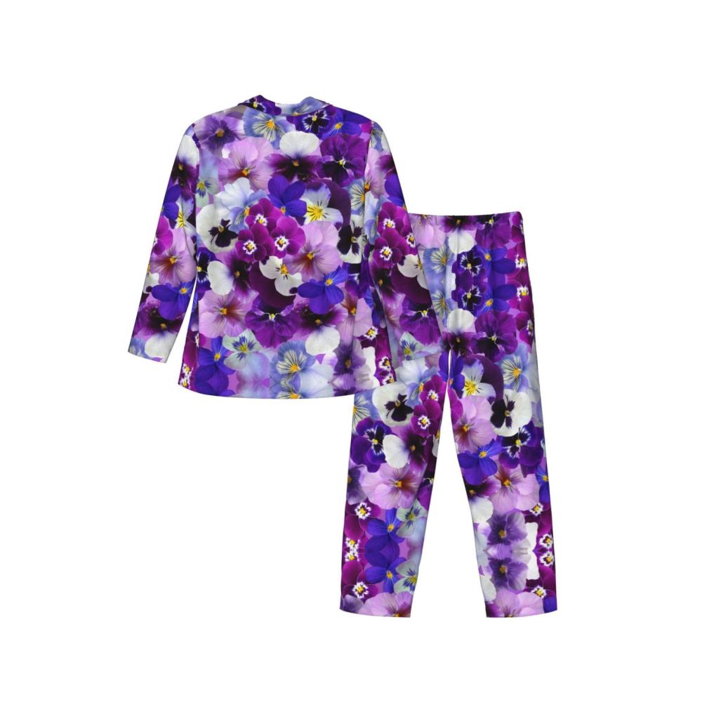 Gemütlicher Schlafanzug für Herren Langärmeliges Pyjama-Set mit stilvollem Blumenmuster für maximalen Komfort und modischen Schlaf. Entdecke jetzt