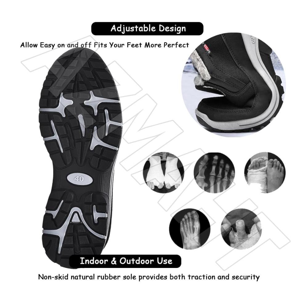 Bequeme Therapie-Sneaker für Herren Warme Winter-Walking-Schuhe mit breiter Passform und Fußgewölbeunterstützung dämpfend in blau Größe 45/275 mm
