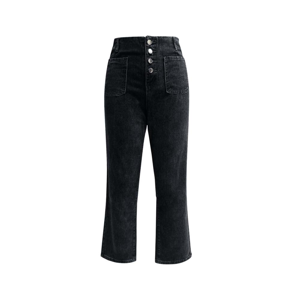 Entdecken Sie die perfekte Damen-Jeanshose für den Alltag Klassische Jegging-Jeans in geradem Schnitt und hoher Taille für lockeres Gehen und formelle Büroarbeit. Ein Must-have