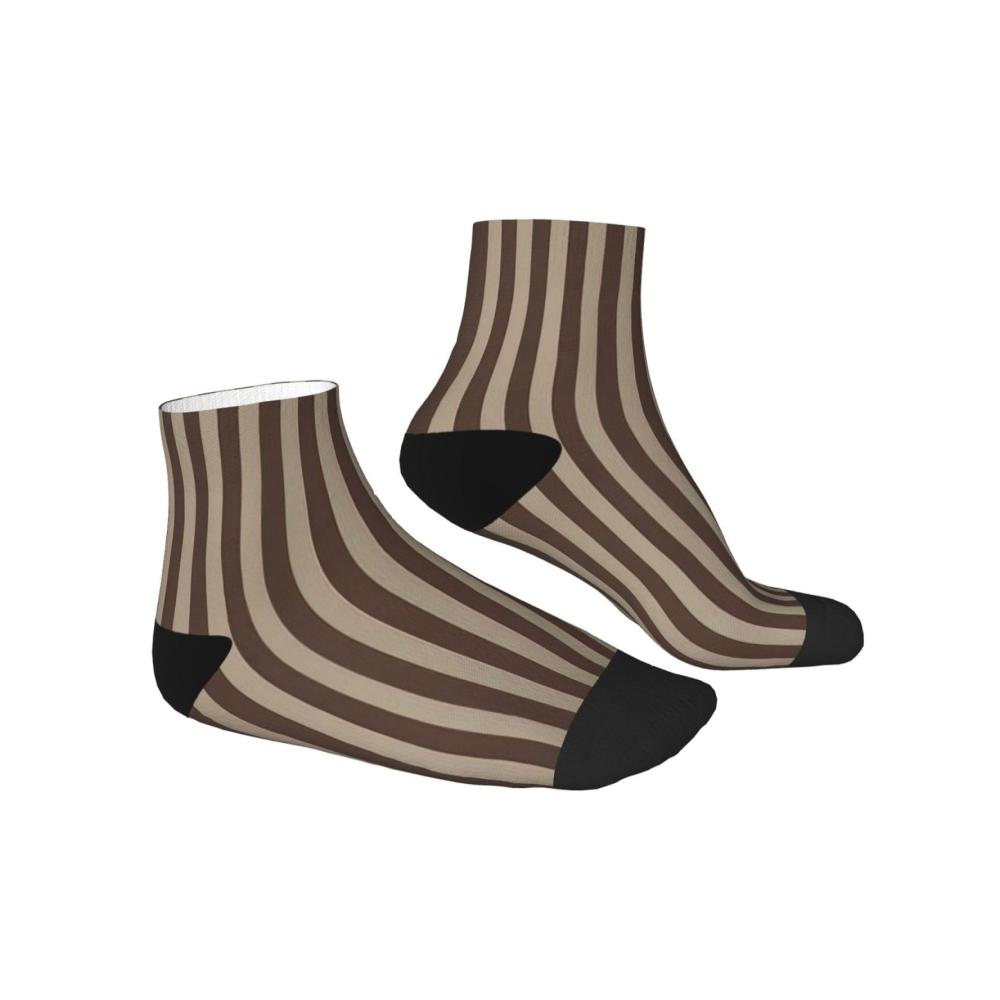 Trendige Knöchelsocken für Damen und Herren - Bequeme Einheitsgröße mit modischen braunen Streifen - Perfekte Socken für jeden Anlass