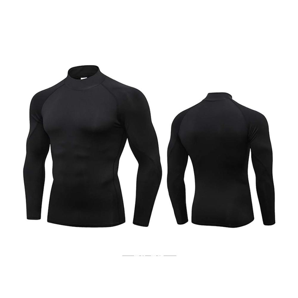 Leistungsstarkes Herren Langarm Kompressionsshirt für Top Fitness Funktionsshirt mit hohem Kragen und optimaler Passform. Perfekt für Training und Sport