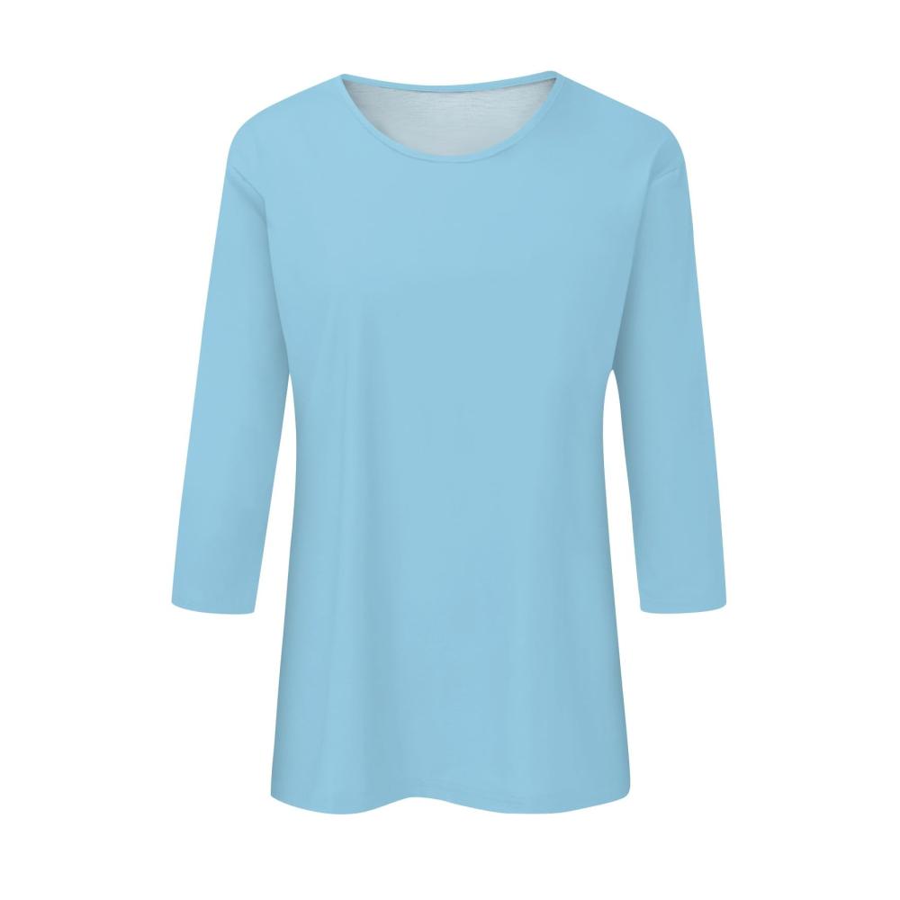 Stilvolle Poloshirts für Damen Sommerliches 3/4 Arm Oberteil mit lässigem Rundhals - Elegant und bequem für den perfekten Sommerlook