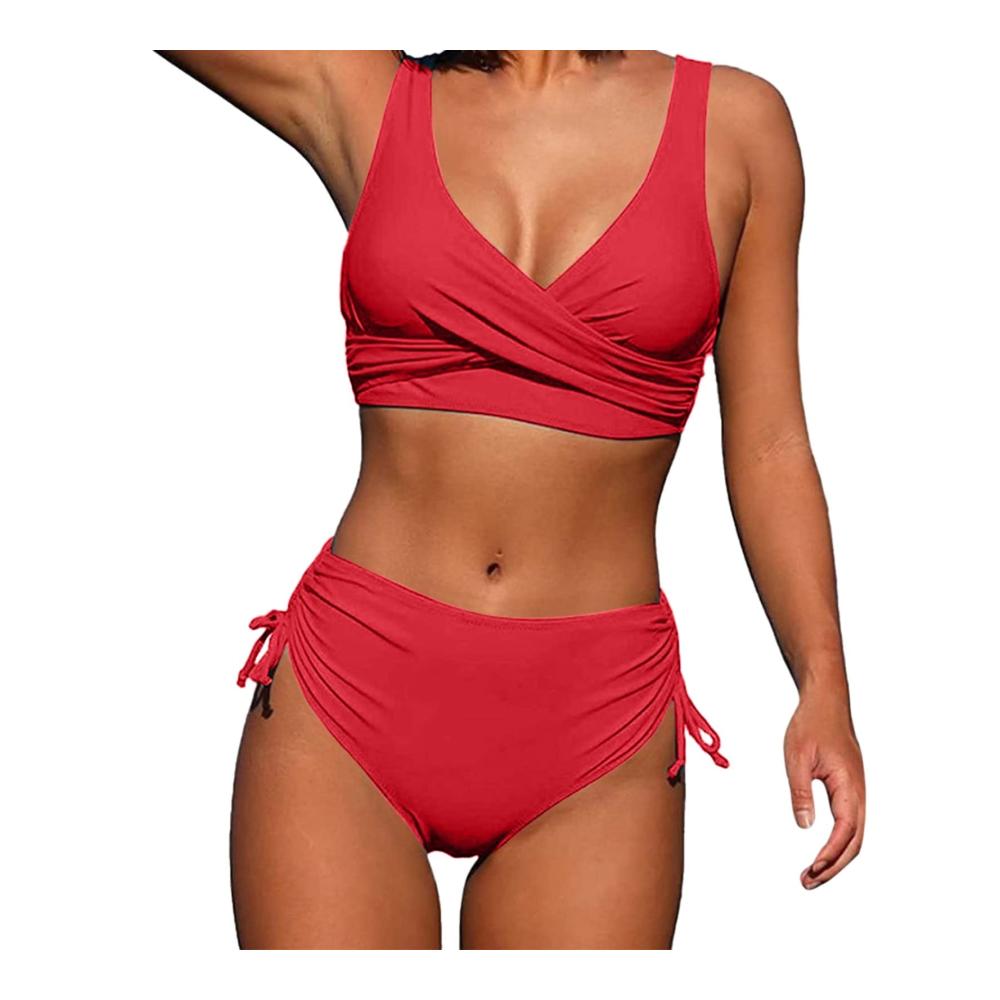 Sexy Bikini-Sets für große Brüste Push-Up-Effekt hohe Taille & stilvolles Blumenmuster. Perfekt für Damen die Stil und Komfort am Strand suchen