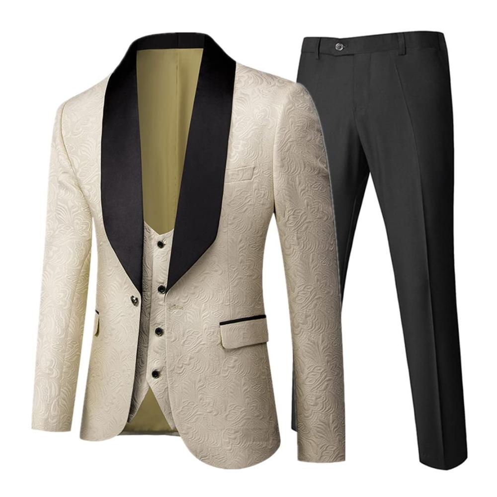 Elegante Herrenanzüge MORISTE Designer Prägung Prozess 3 Stück Blazer Jacke Hose Weste für einen stilvollen Auftritt