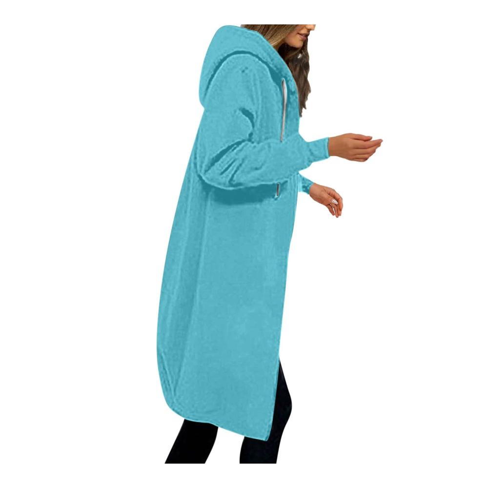 Stilvolle Wärme Damen Kapuzenpullover mit elegantem Reißverschluss – Perfekter Herbst-/Winter-Look für mollige Frauen