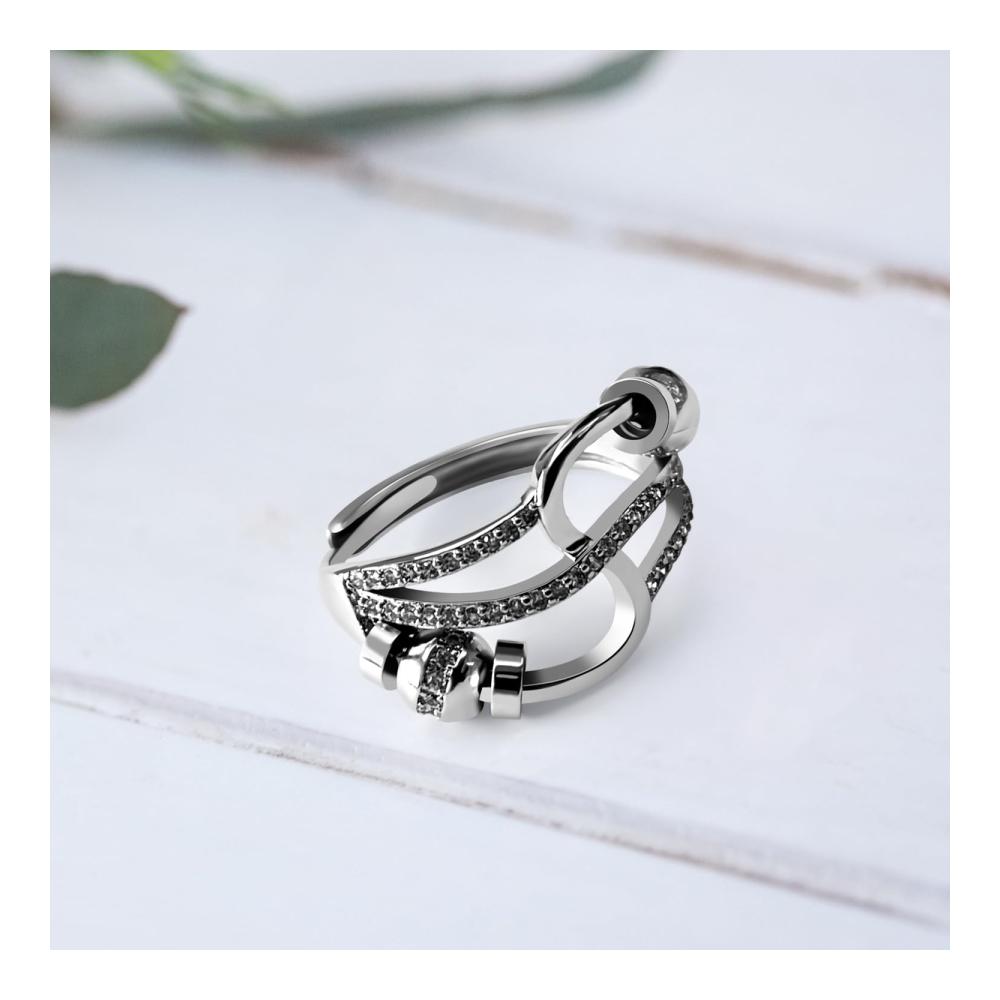 Entdecken Sie den Charme von Ringe Verstellbarer Fidget Ring aus 925 Sterling Silber für Damen und Mädchen um Ängste zu überwinden