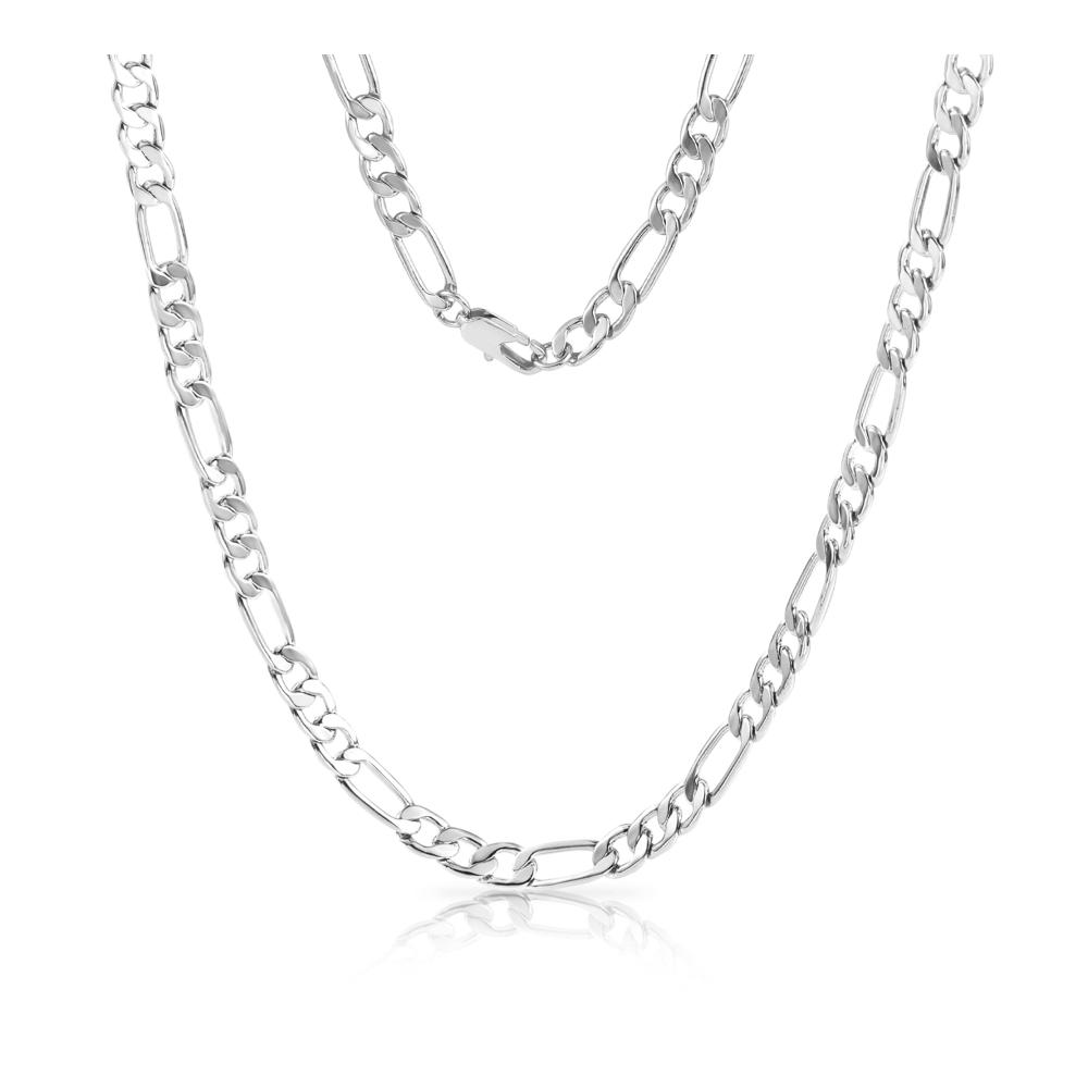 Entdecke den stilvollen Glanz Silberne Figaro-Gliederkette - 5mm Herren-Halskette für Männer & Jungen im Hip-Hop-Stil 20 Zoll lang. Ein Must-have für den urbanen Stil