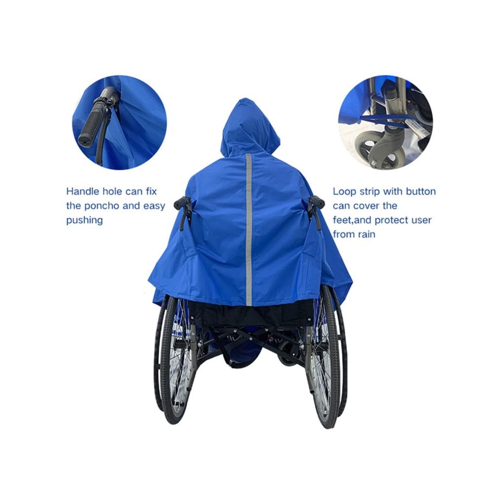 Entdecken Sie ultimativen Regenschutz Stockschirme für Rollstuhlfahrer - Wasserdichter Poncho mit Kapuze & reflektierendem Design für Sicherheit und Komfort bei jedem Wetter