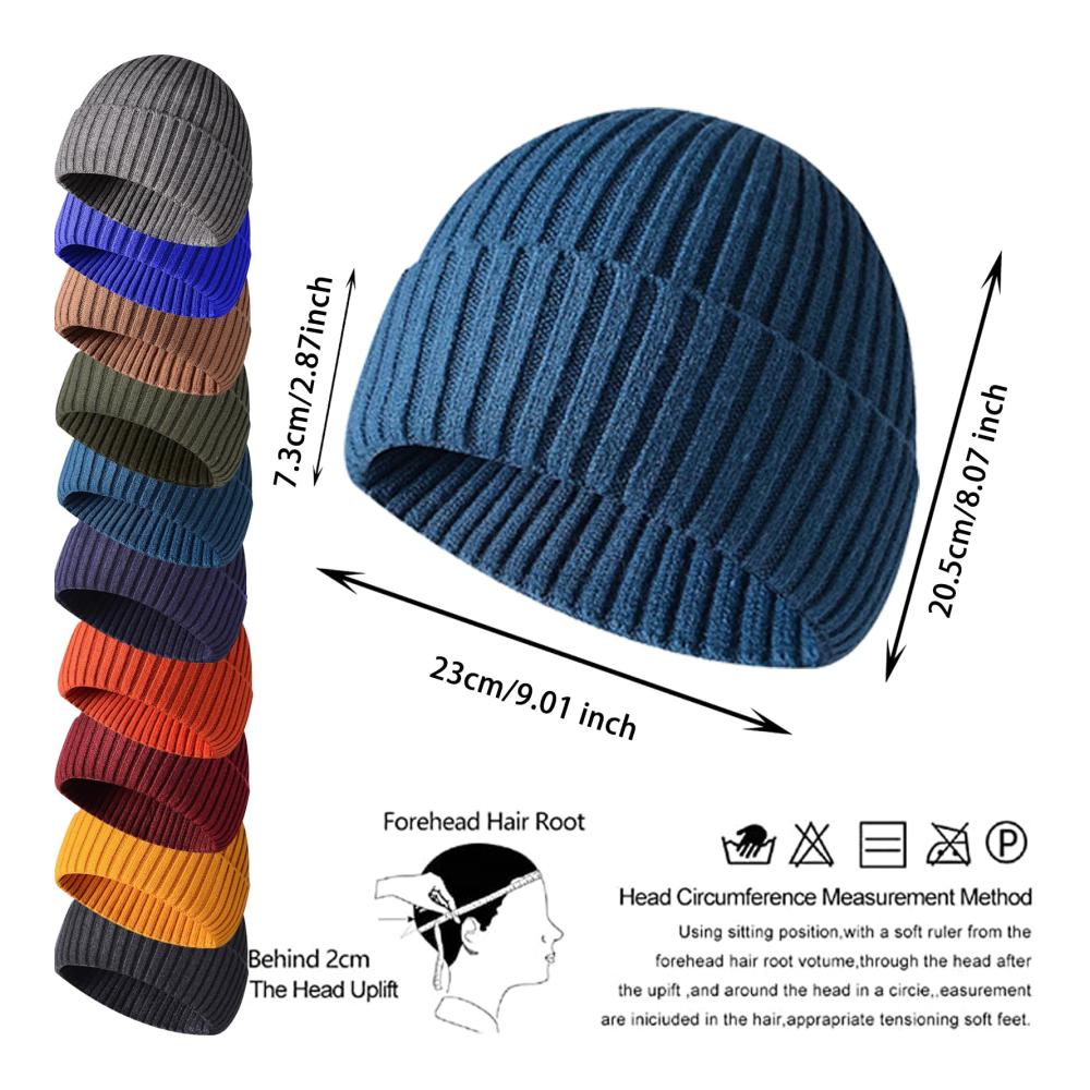 Gemütliche Strickmütze Weich warm bequem und atmungsaktiv! Perfekte Wintermütze mit Stretch für jeden Beanie Roll-up-Design schlicht und stilvoll