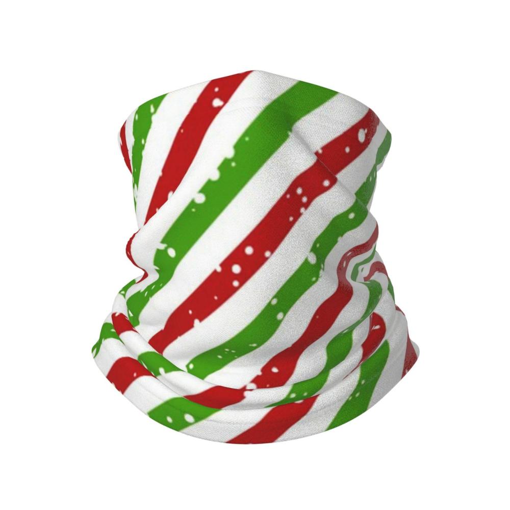 Ultimativer Winter-Schal für Damen und Herren Verstellbare diagonale Streifen in Rot und Grün für Weihnachten. Perfekt für Ski Laufen und mehr! Warm vielseitig schwarz
