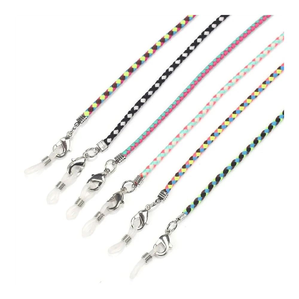 Brillenbänder & -ketten Farbenfrohe Nylon-Lanyards für Damen - Praktische Sonnenbrillen-Maskenhalter - 2er Set für Stil und Komfort (Farbe 5 Größe 1 SIZE