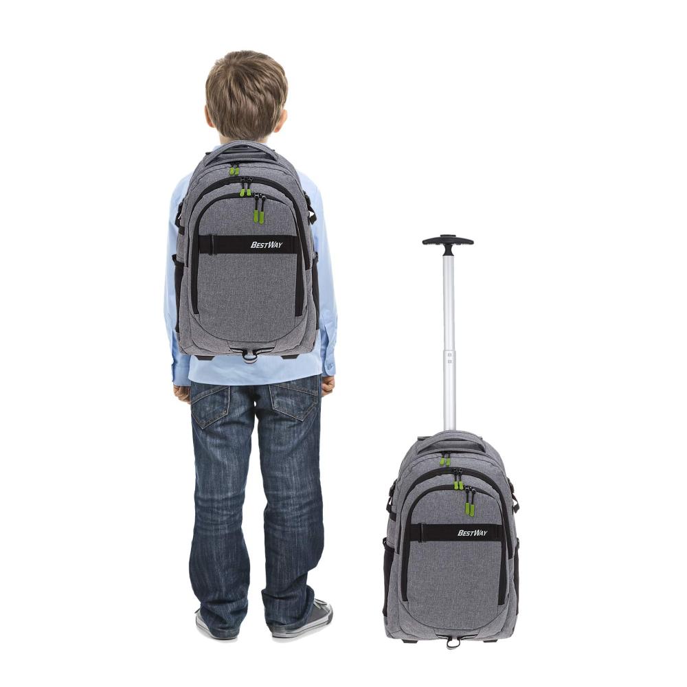 Schultaschen-Sets Hochwertiges Trolley Schulrucksack Schultrolley 2 Teile Set inkl. Regenhülle - Modernes Design praktische Funktionen - Ideal für Schule und Freizeit