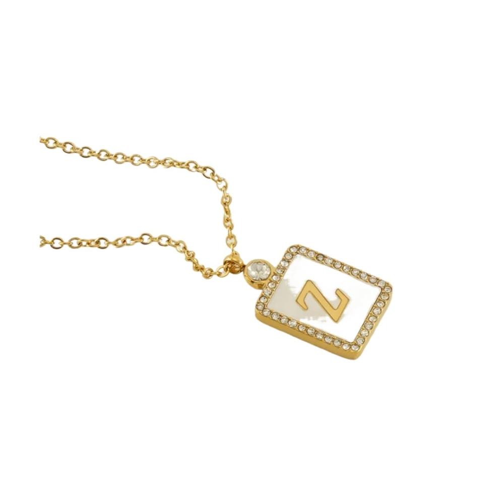 Charmantes Set Personalisierte Initialen-Halskette mit Beads & Zirkonia-Anhänger | Vergoldeter Edelstahl | Quadratische Mädchen-Halskette | Exquisiter Schmuck für besondere Anlässe