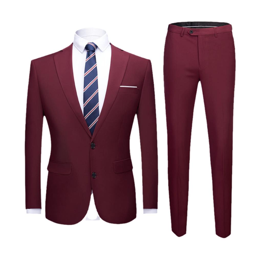 2 Button Wine Red