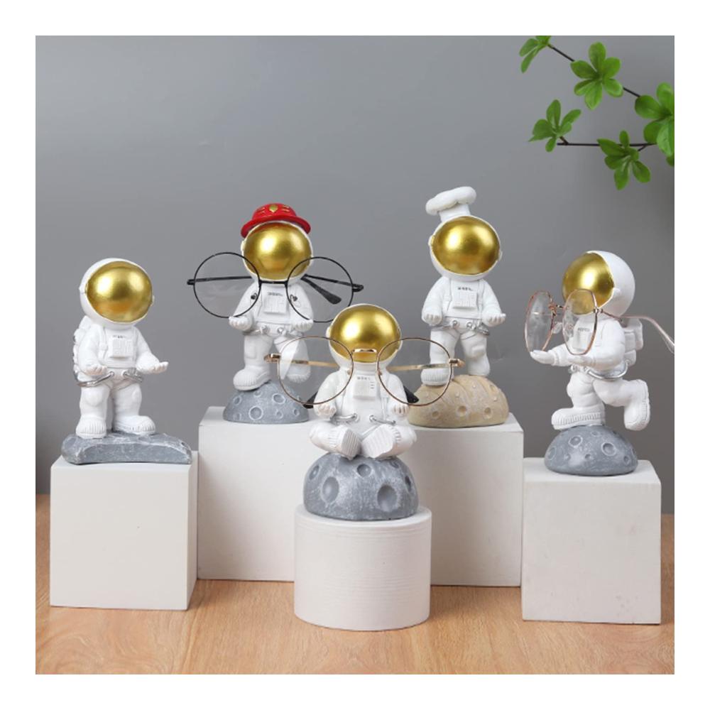 Brillenhalter Astronaut Figuren | Harz Statuen für Brillen & Accessoires | Niedliche Desktop Brillenhalterung | Sonnenbrillen Organizer & Display Stand | Einzigartiges Zubehör für Brillenliebhaber