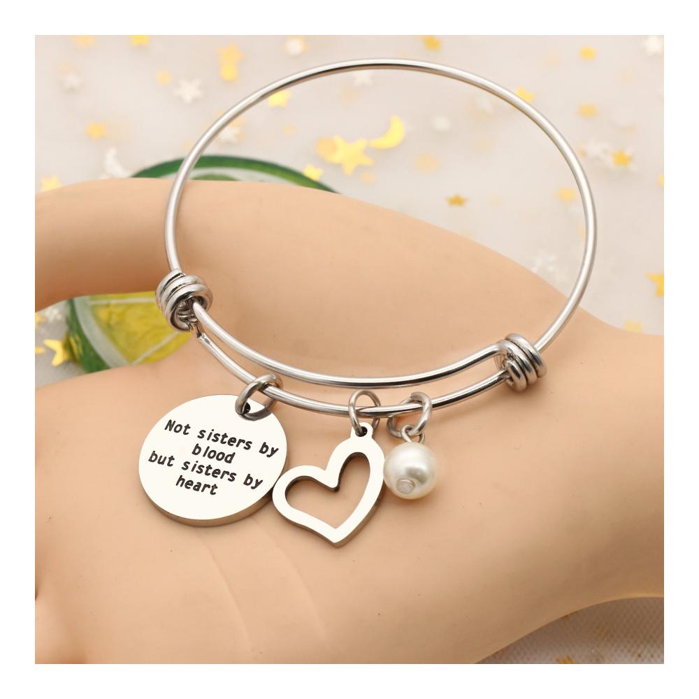 Einzigartiges Armbänder-Set Best Friend Sister & Liebesherz - Hochzeitstagsgeschenk mit Perlen & Edelstahl - Ideales Abschlussgeschenk für Schwesternherz