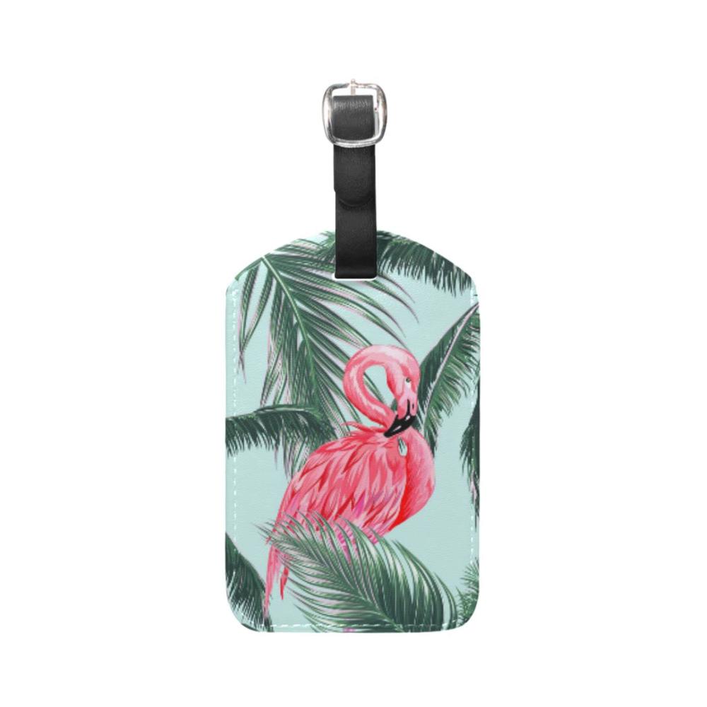 Einzigartiger Koffer- & Taschenanhänger Exotische Flamingos & Blätter PU-Leder Namens-ID. Schützen Sie Ihr Gepäck stilvoll! 1 Stück für Ihre Reisen