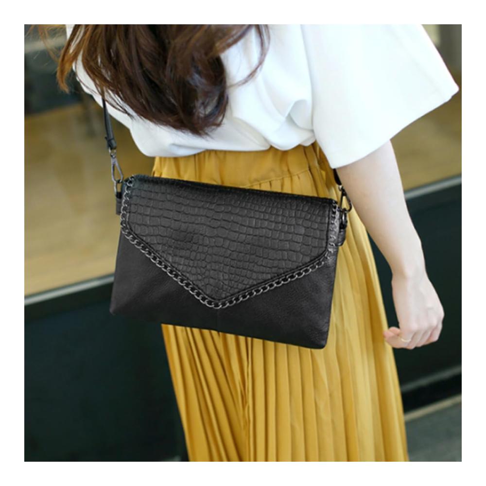 Erstaunliche Clutch für stilbewusste Damen Schwarze Vintage Handtasche im Crossbody-Stil für elegante Partys und Abende. Großzügig und zeitlos schön