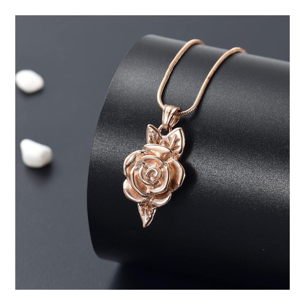 Jungen Schmuck Rose Blume Urne Halskette für Asche - Einäscherung Urne Anhänger - Memorial Keepsake für Männer - Asche Halter Schmuck