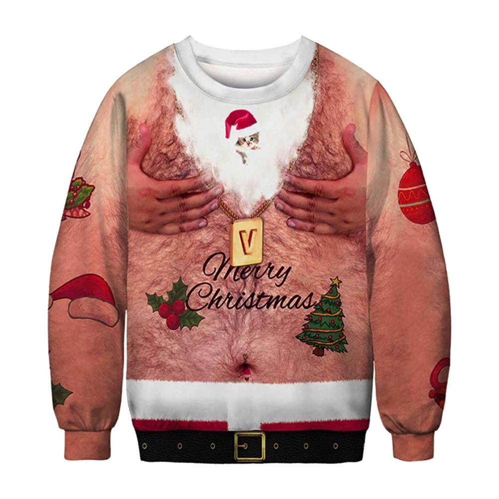 Gemütliche Damen Sweatjacke mit lustigem Weihnachts-Design für die Festtage - Große Größen Langarm-Sweatshirt mit 3D-Druck - Unisex Weihnachtspulli für Weihnachtsfeiern und gemütliche Abende
