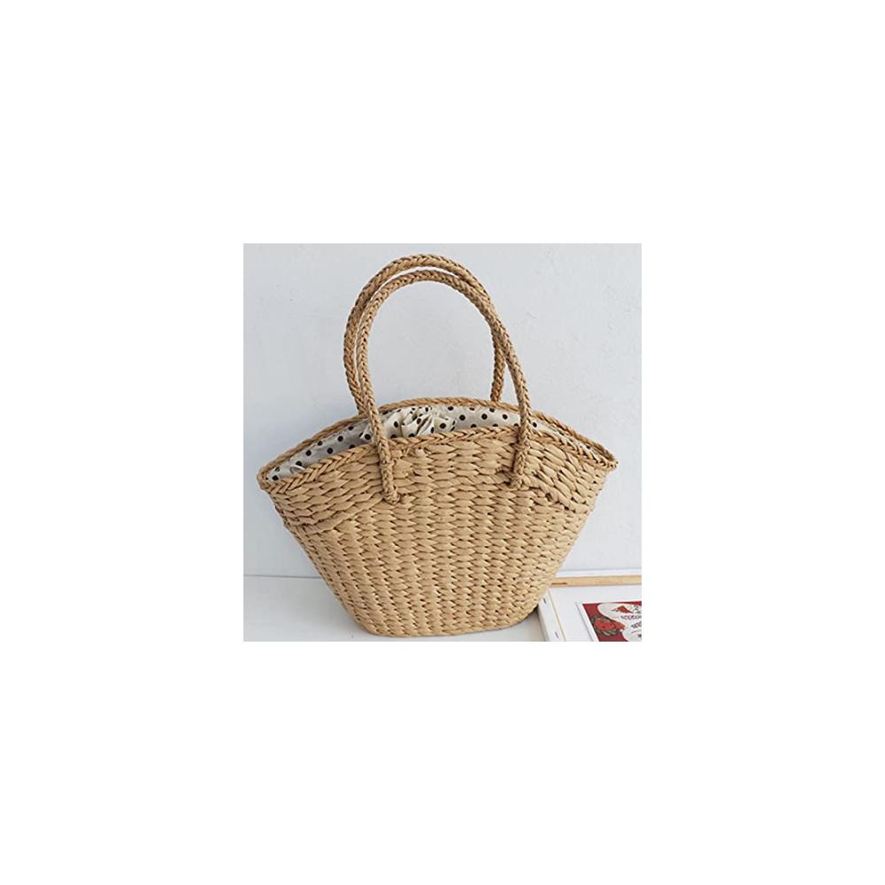 Exklusive Henkeltasche Elegante Rattan Strandtasche für Damen - Super geräumig handgewebt und stilvoll - Ein Must-have für den Sommer