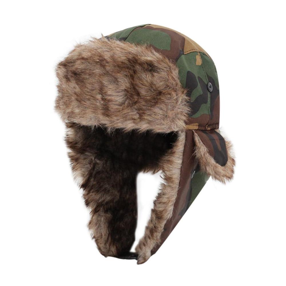 Fliegermützen Stilvolle Kälteschutz-Trooper-Mütze für Outdoor-Spaß! Camouflage-Muster warm und bequem perfekt zum Skaten Skifahren und mehr