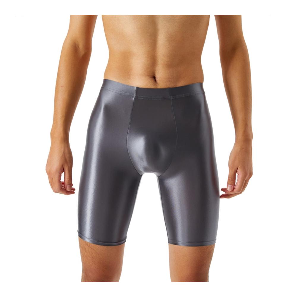 Entdecken Sie die ultimativen Herren Unterteile für Komfort und Stil Glänzende Nylon Strumpfhosen mit Bulge Pouch Figurformende Shorts & mehr