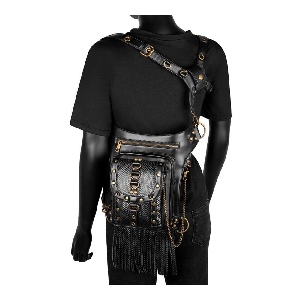 Entdecken Sie den ultimativen Stil Steampunk Vintage PU-Leder Mode-Hüfttasche für Wanderungen und mehr! Praktisch modisch und vielseitig einsetzbar