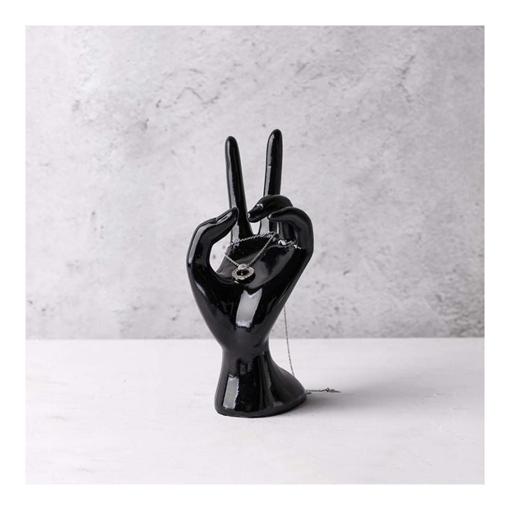 Attraktiver Schmuckständer Präsentationsstand für Ringe Armbänder & mehr! Weibliche Schaufensterpuppe Hand Statuen für kreative Dekoration im Home Office. Elegante Fingerskulptur 17x6.5 cm