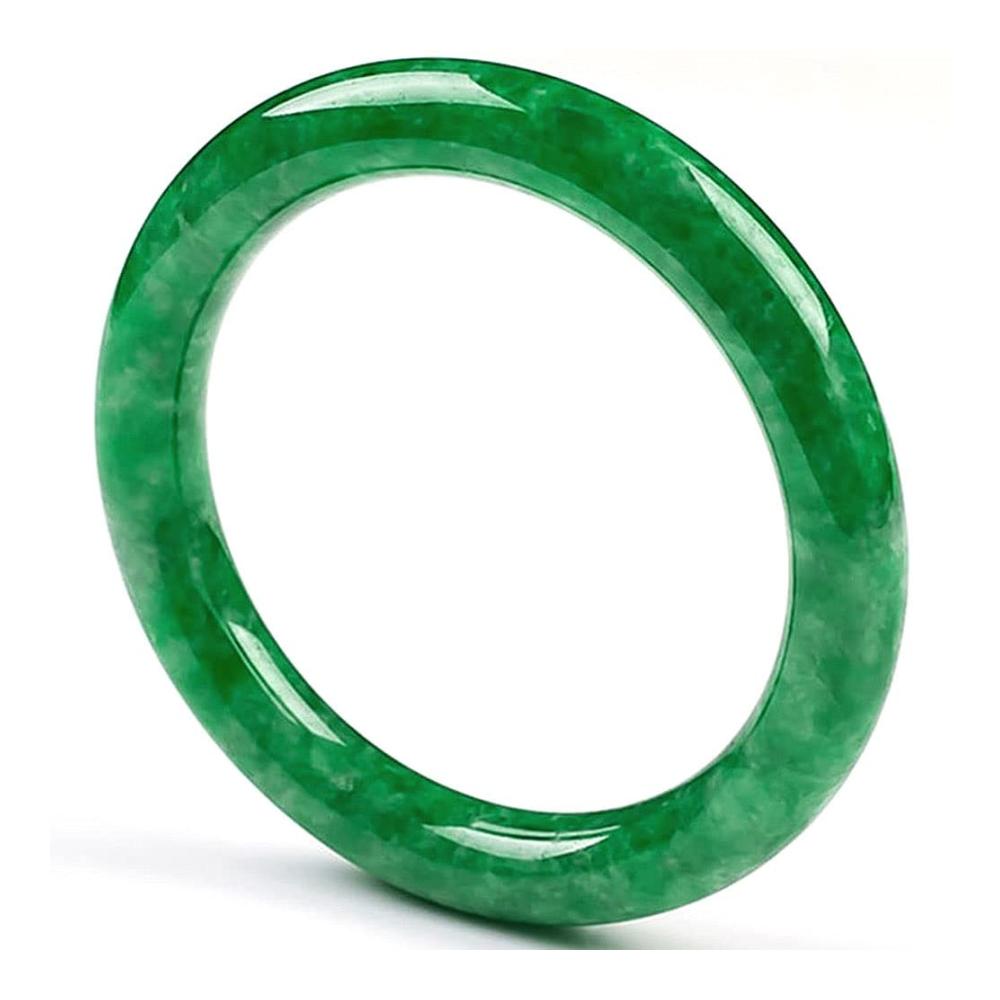 Entdecken Sie die Schönheit von Armbändern Smaragd-Jadeit Armreif aus birmanischer grüner Jade für Frauen - Ein exquisites Geschenk für die Mutter! (Farbe 12-15mm Größe 62mm