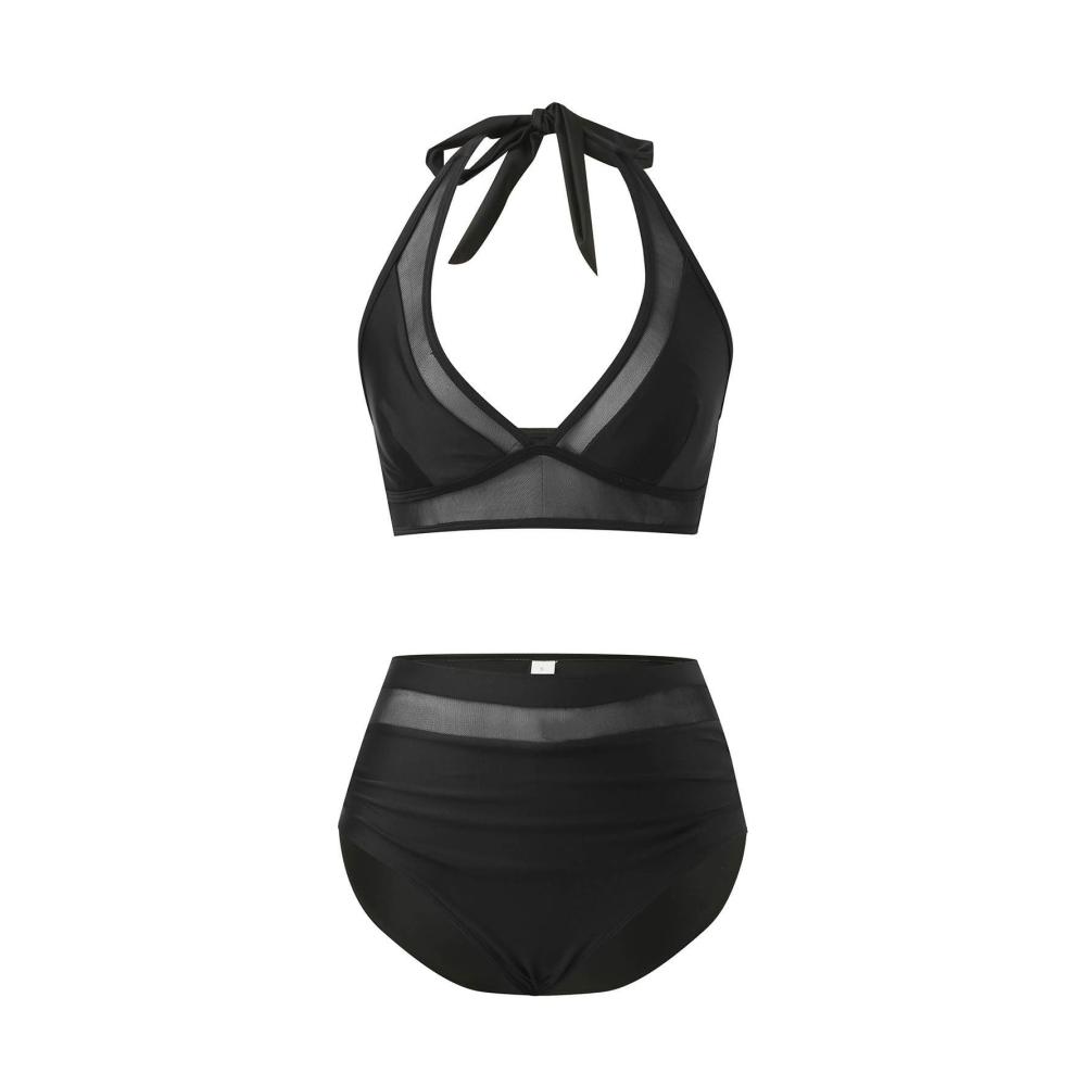 Entdecke den ultimativen Badeanzug-Look! Damen Bikini Set 2024 Zweiteilig sexy V-Ausschnitt Bauchkontrolle & Push-Up-Effekt. Verstellbare Passform für Strandgöttinnen