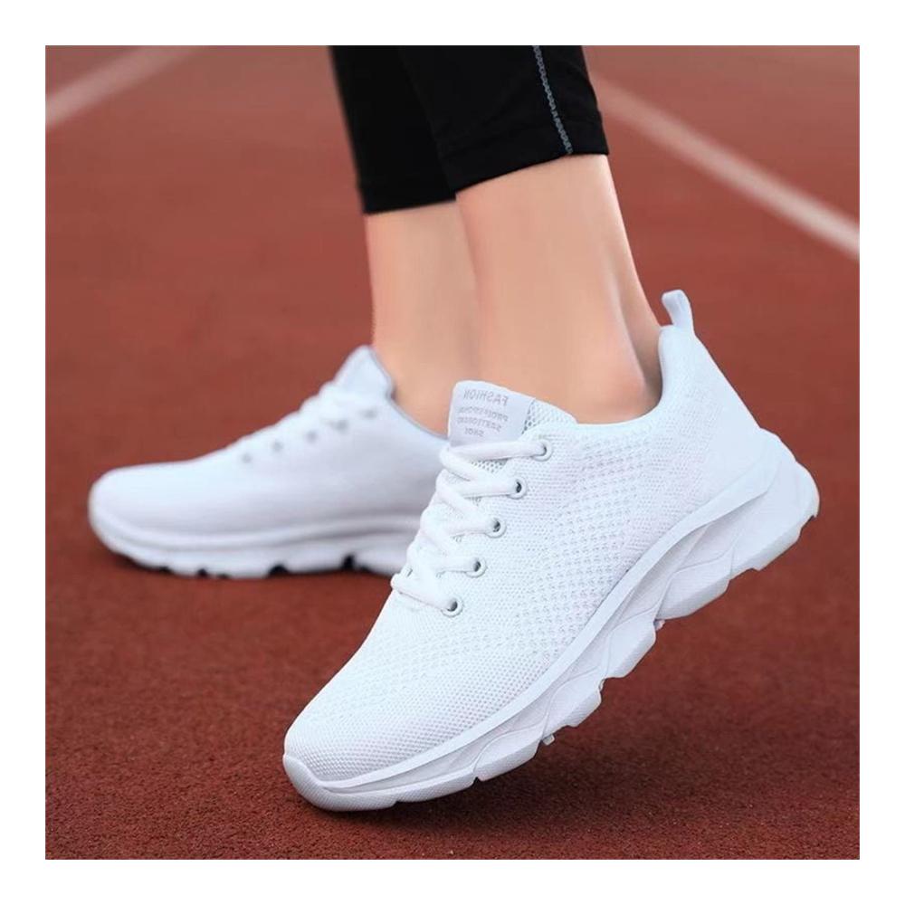 Ultimativer Komfort für Straßenläuferinnen Damen-Sneaker mit Fußgewölbeunterstützung Luftpolsterung und leichtem Design. Perfekt für Walking Fitnessstudio und Sport. Größe 39.5 EU weiß