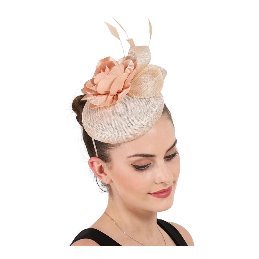 Eleganter Damen Fascinator 4-lagig mit Blumen und Schleifen - Perfekter Haarschmuck für Hochzeiten Partys und besondere Anlässe