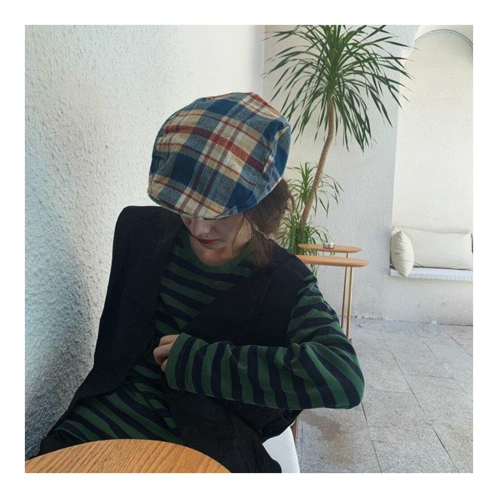 Vintage Schirmmütze Klassisch stilvoll und atmungsaktiv! Verstellbare Flachkappe im schottischen Tartan-Design für Frauen. Holen Sie sich jetzt Ihren zeitlosen Look