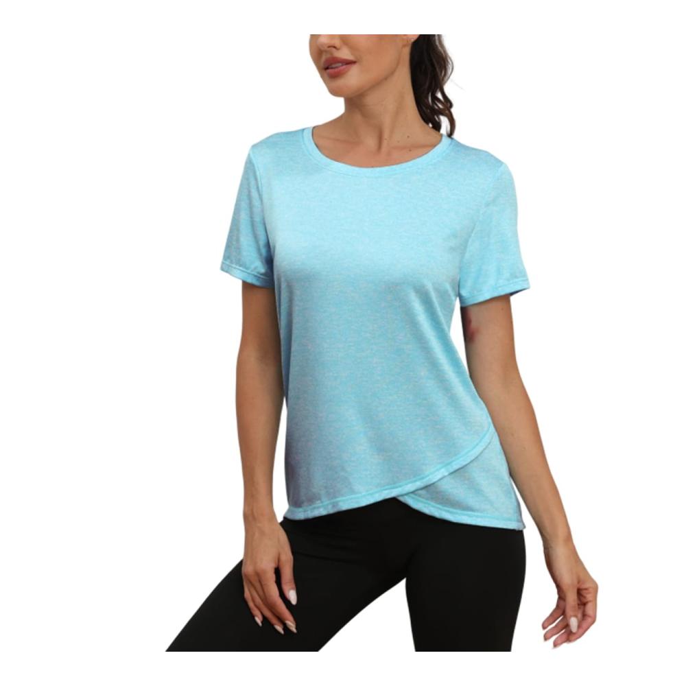 Damen T-Shirt Sportshirt | Leicht & Atmungsaktiv | Funktions Shirt für Fitness Yoga & Laufen | Kurzarm Rundhals Sport Top | Damen Sportbekleidung in vielen Farben & Größen verfügbar