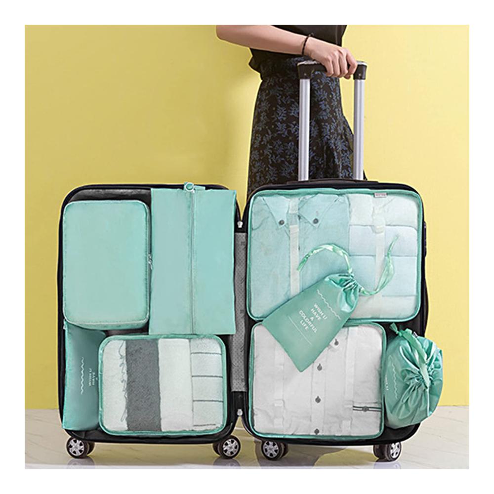 Optimieren Sie Ihre Reisen mit Leichtigkeit! 10er-Set Kofferorganizer Große Kapazität wasserdicht mit Reißverschluss. Perfekte Mehrzweck-Reise-Aufbewahrungstaschen für zu Hause in Blau