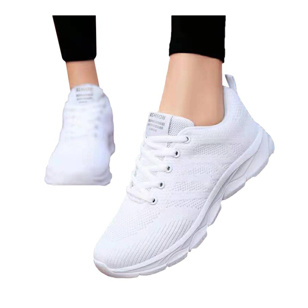 Ultimativer Komfort für Straßenläuferinnen Damen-Sneaker mit Fußgewölbeunterstützung Luftpolsterung und leichtem Design. Perfekt für Walking Fitnessstudio und Sport. Größe 39.5 EU weiß