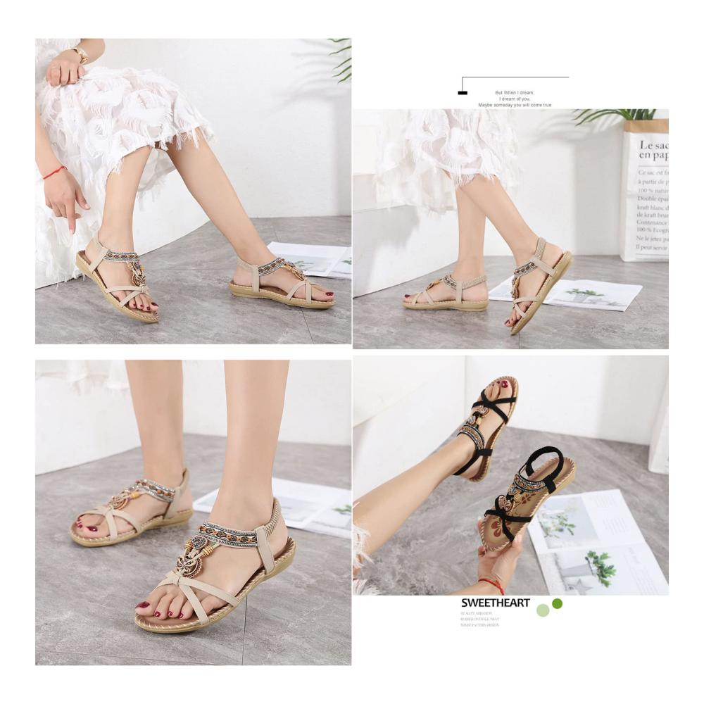 Damen Sandalen Sommer Plattform Open-Toe Retro Comfy Schuhe - Bequeme Beach Sandalen für Frauen - Stilvoll und Luftig - Trendy Strandsandalen für den Sommer - Damenmode