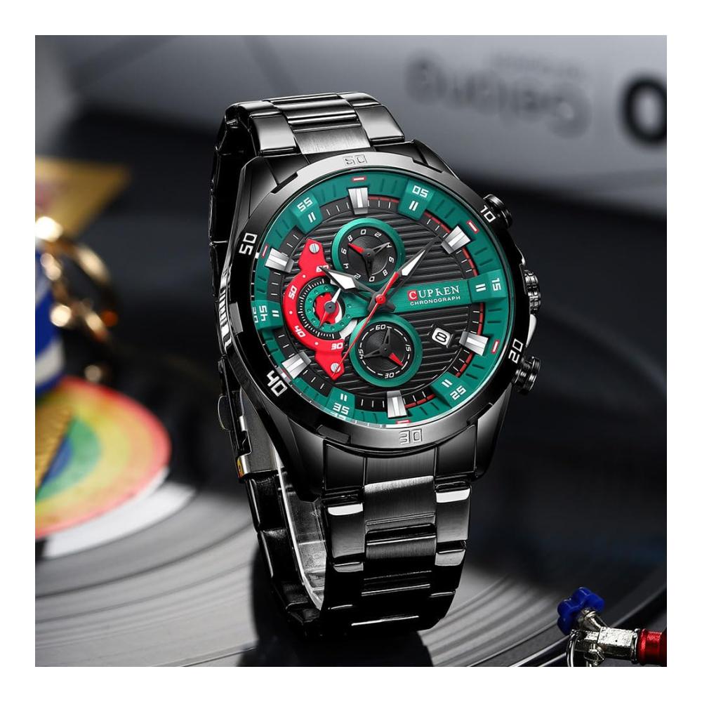 Erleben Sie zeitlose Eleganz Armbanduhren - Curren Military Chronograph Fashion-Trend Multifunktions-Quarzuhr wasserdichtes Lederband für Stil und Präzision