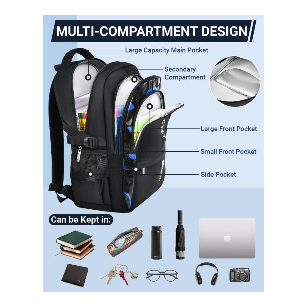 Entdecke den perfekten Schulranzen für Jungen! Wasserdicht leicht & modisch. Idealer Daypack für Schule & Reisen. Ergonomisches Design in Schwarz