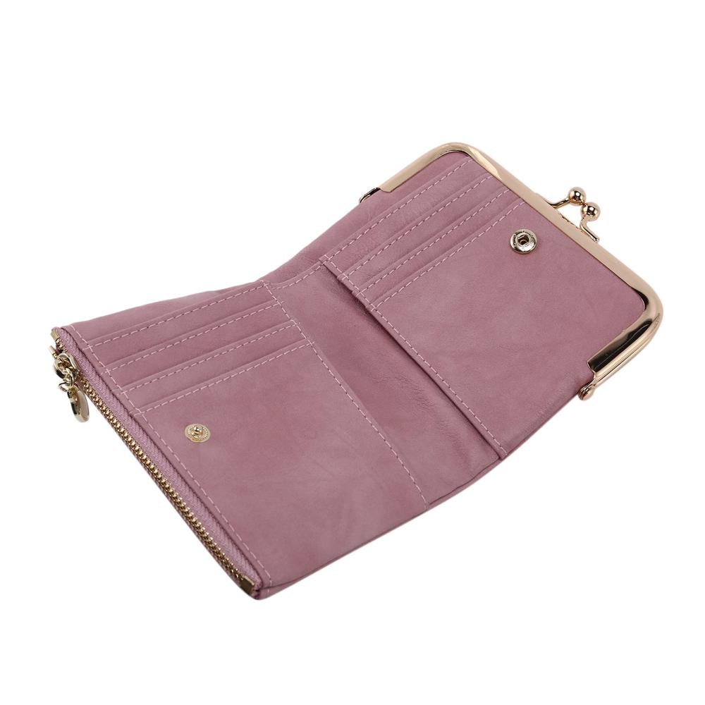 Stilvoll organisiert Damen Brieftasche Bifold Retro Multifunktions Geldbörse mit Reißverschluss & Kissen in Rosa - Ein Must-have für Ihre Accessoire-Kollektion